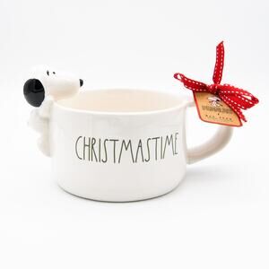 Rae Dunn x Peanuts Soup Mug, Snoopy Figurine CHRISTMASTIME Soup Bowl Gift